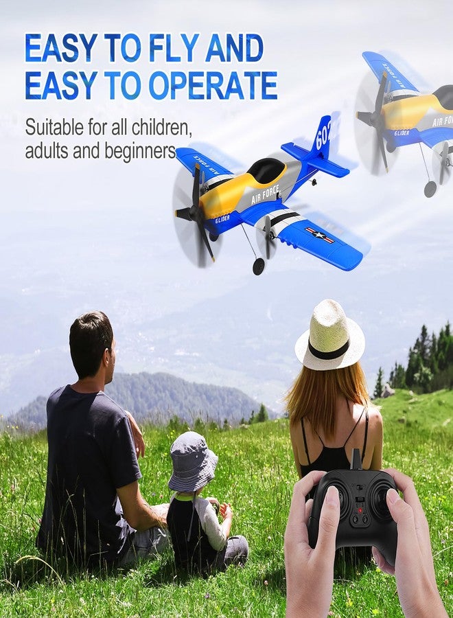 Beffkkip طائرة بيفكيب للتحكم عن بعد، ثلاثية القنوات، بتردد 2.4 جيجاهرتز، طراز P51D موستانج المقاتلة، مزودة ببطاريتين، ونظام تثبيت جيروسكوبي، سهلة الطيران، مناسبة للمبتدئين والأطفال والكبار. - Image 3